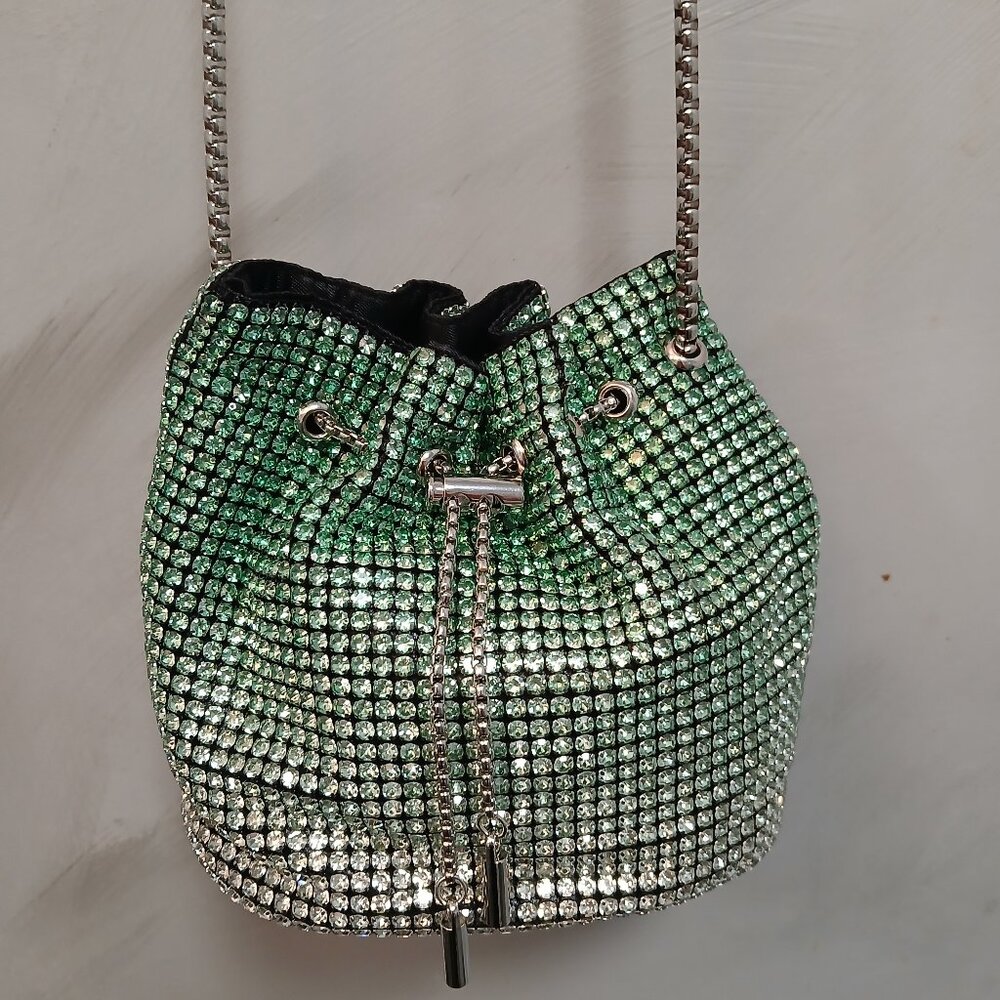 Ombre Rhinestone Drawstring Evening Bag💚 - Picture 1 of 5
